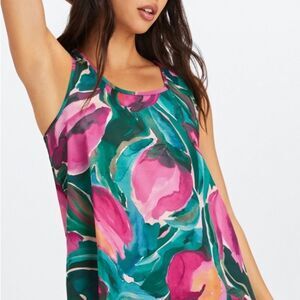 Fabletics Vibrant Floral Pink and Green Sleep Set